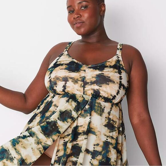 NWT Cacique Mesh Flyaway No-Wire Swim Dress Size 32 - Picture 2 of 11